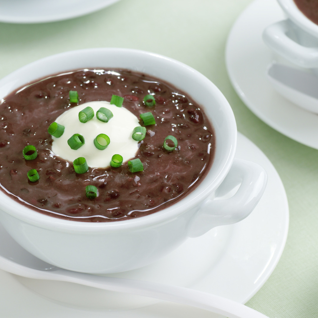 Cup of black bean soup